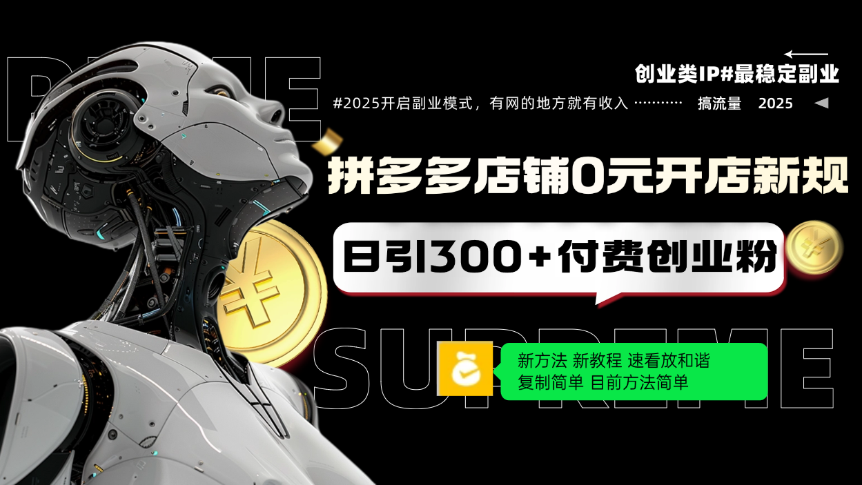 拼多多店铺0元开店新规，日引300+付费创业粉，目前方法简单复制粘贴可矩阵-网创空间