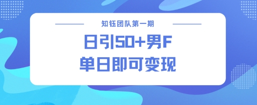 男粉引流新方法不违规，当日即可变现-网创空间