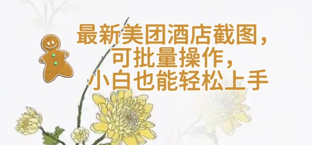 【轻云】最新美团酒店截图，可批量操作，小白也能轻松上手-网创空间