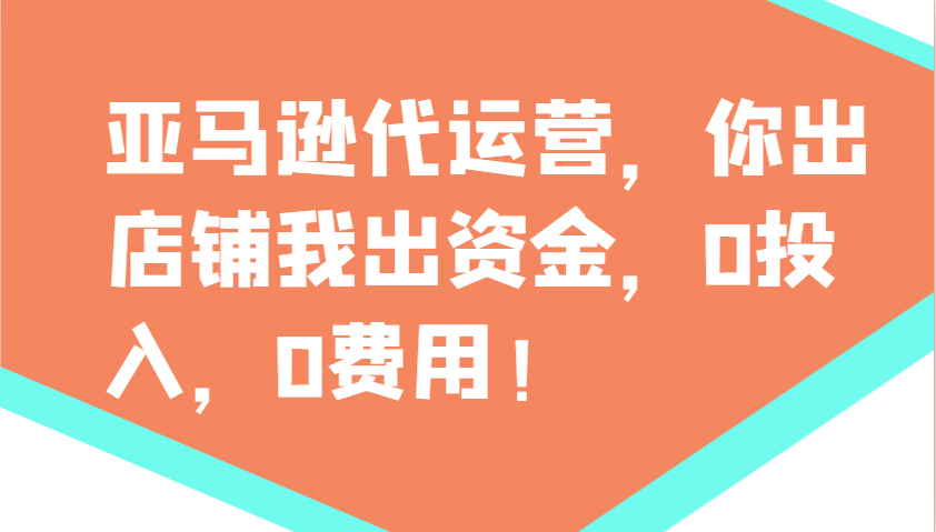 亚马逊代运营，你出店铺我出资金，0投入，0费用，无责任每天300分红，赢亏我承担-网创空间