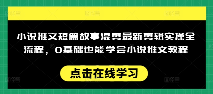小说推文短篇故事混剪最新剪辑实操全流程，0基础也能学会小说推文教程，肯干多发日入多张-网创空间
